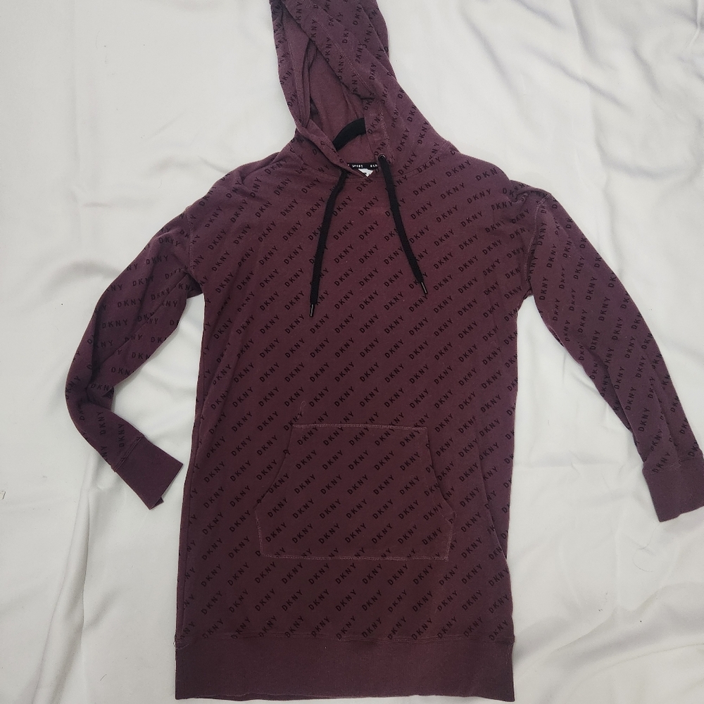 Purple Hooded Knit Sweater with Textured Pattern
